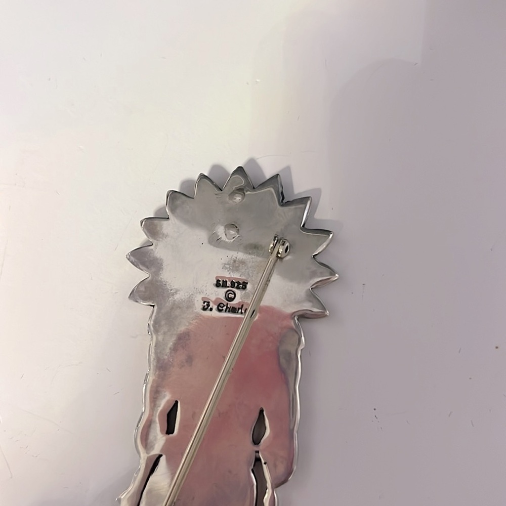 Vintage Fred F. Charley Navajo Kachina Dancer Brooch 925 Sterling Sliver Signed - Picture 5 of 5